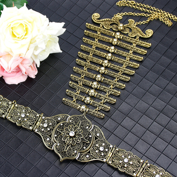 Vene kaukaasia etnilise naiste vöö pulmapühade rüü kostüümi kaunistuseks keha vöökoha pitseri ehtekomplekt