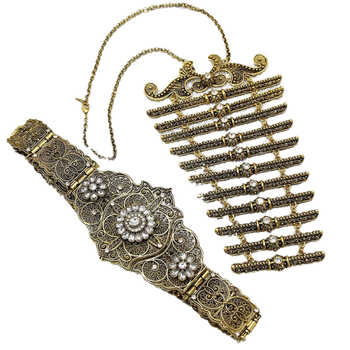 Vene kaukaasia etnilise naiste vöö pulmapühade rüü kostüümi kaunistuseks keha vöökoha pitseri ehtekomplekt