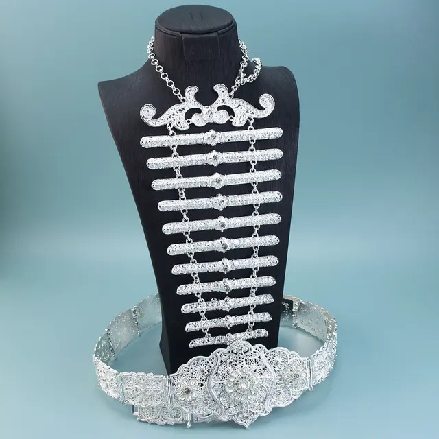 Vene kaukaasia etnilise naiste vöö pulmapühade rüü kostüümi kaunistuseks keha vöökoha pitseri ehtekomplekt