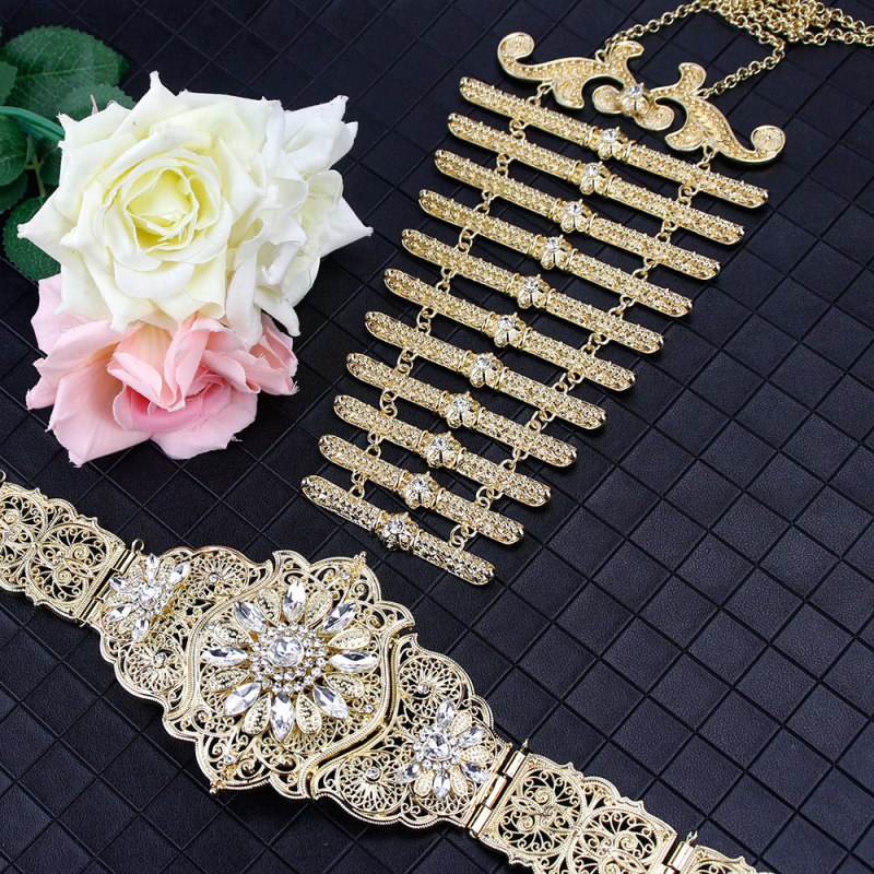 Vene kaukaasia etnilise naiste vöö pulmapühade rüü kostüümi kaunistuseks keha vöökoha pitseri ehtekomplekt