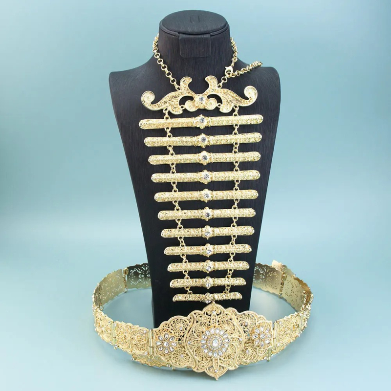 Vene kaukaasia etnilise naiste vöö pulmapühade rüü kostüümi kaunistuseks keha vöökoha pitseri ehtekomplekt