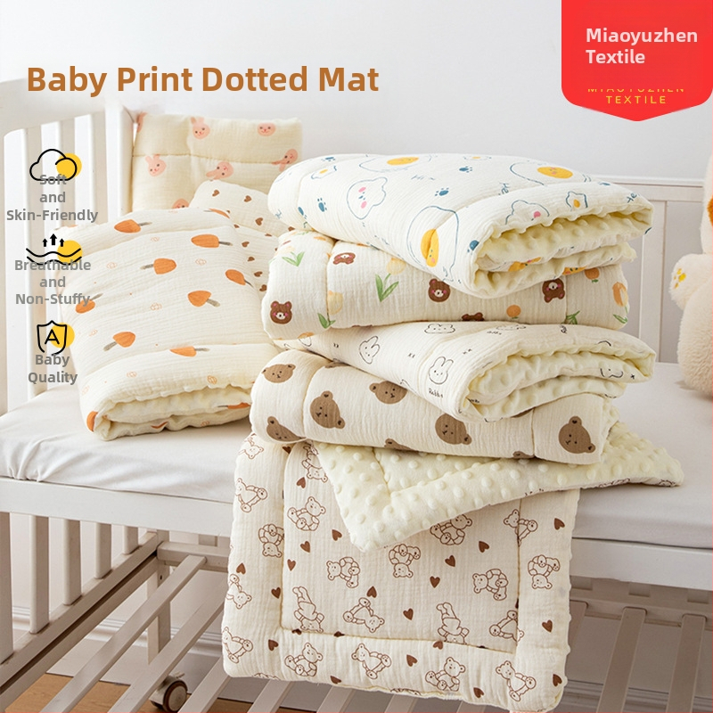 Νέο μαξιλάρι μωρού διπλής όψης με τυπωμένα κινούμενα σχέδια για καρότσι, μαλακό και άνετο μαξιλάρι μωρού από βελούδο φασολιών