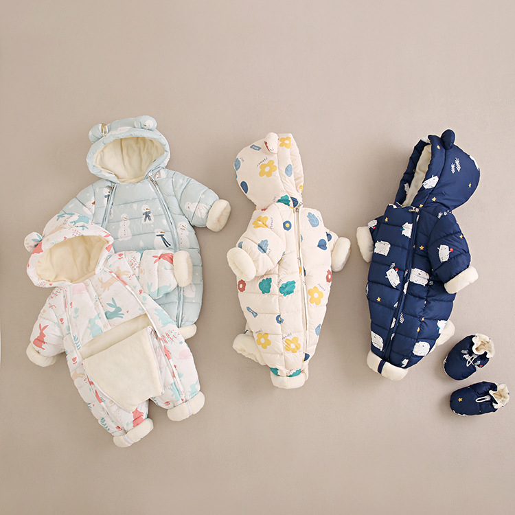 Imiku paksendatud Jongyi beebi puuvillast polsterdatud jope jänese riided vastsündinu riided ronimisriided talvemantel ülikond