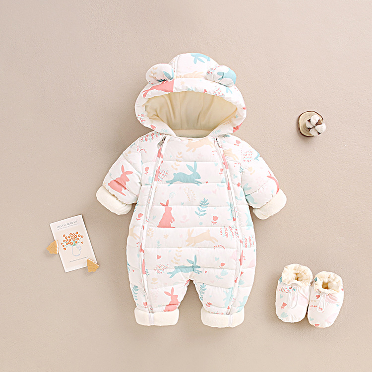 Imiku paksendatud Jongyi beebi puuvillast polsterdatud jope jänese riided vastsündinu riided ronimisriided talvemantel ülikond