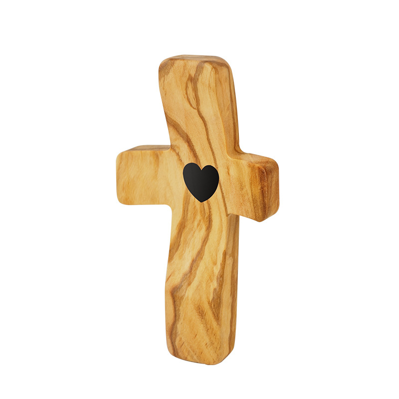 Täpiline pähklipuust rist rist mu südamesse Julgustuskingitus käeshoitav puidust kingitus