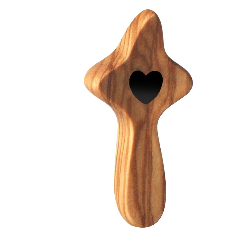 Täpiline pähklipuust rist rist mu südamesse Julgustuskingitus käeshoitav puidust kingitus