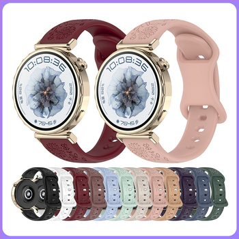 Κατάλληλο για ρολόι Huawei GT5 18/20/22mm με λουράκι σιλικόνης και μοντέρνο ρολόι με αγκράφα πεταλούδας και μοτίβο ηλίανθου