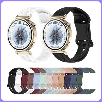 Κατάλληλο για ρολόι Huawei GT5 18/20/22mm με λουράκι σιλικόνης και μοντέρνο ρολόι με αγκράφα πεταλούδας και μοτίβο ηλίανθου