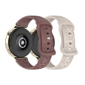 Κατάλληλο για ρολόι Huawei GT5 18/20/22mm με λουράκι σιλικόνης και μοντέρνο ρολόι με αγκράφα πεταλούδας και μοτίβο ηλίανθου