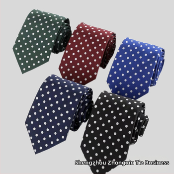 Rūpnīcas noliktavā vairumtirdzniecības formāls apģērbs biznesa modes ikdienas 8CM polka dot vienkrāsains kāzu profesionāls darba kaklasaites punkts