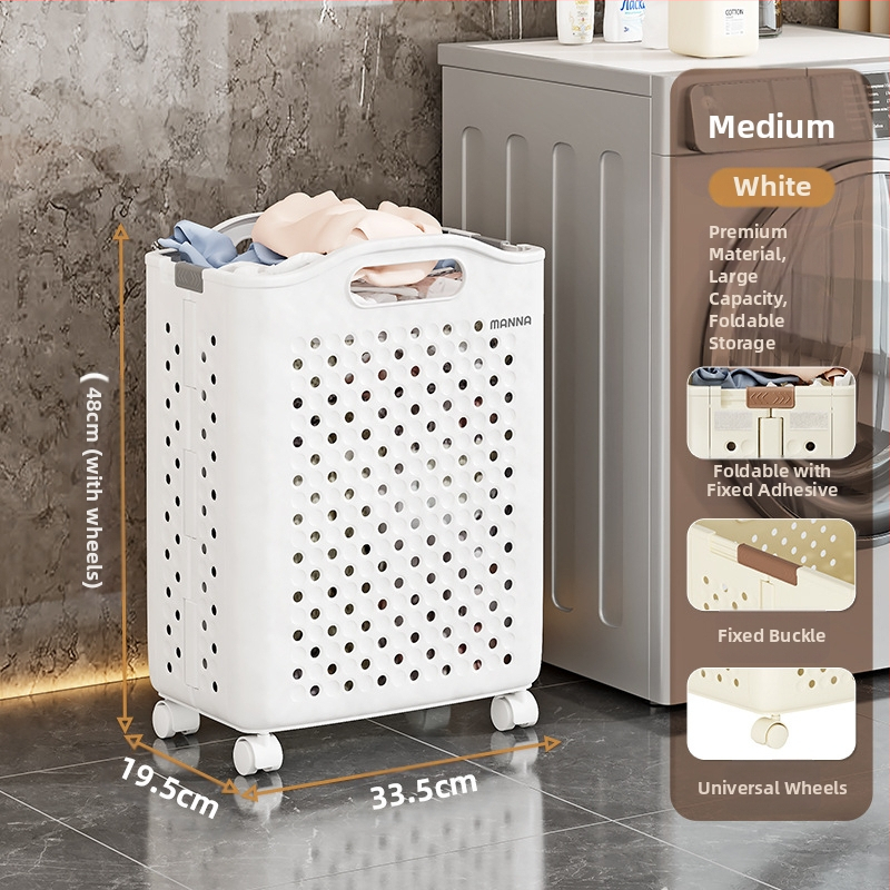 Kokkupandav määrdunud riiete korv Suure mahutavusega määrdunud riiete ämber ratastega Kodu Pesu Vannituba Tualett Määrdunud riiete korv