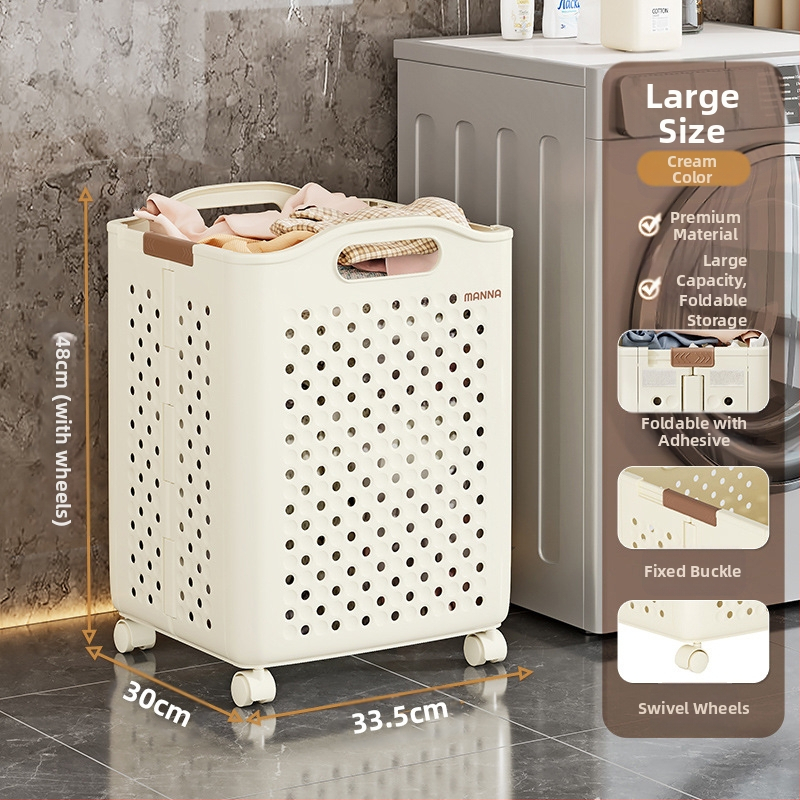 Kokkupandav määrdunud riiete korv Suure mahutavusega määrdunud riiete ämber ratastega Kodu Pesu Vannituba Tualett Määrdunud riiete korv