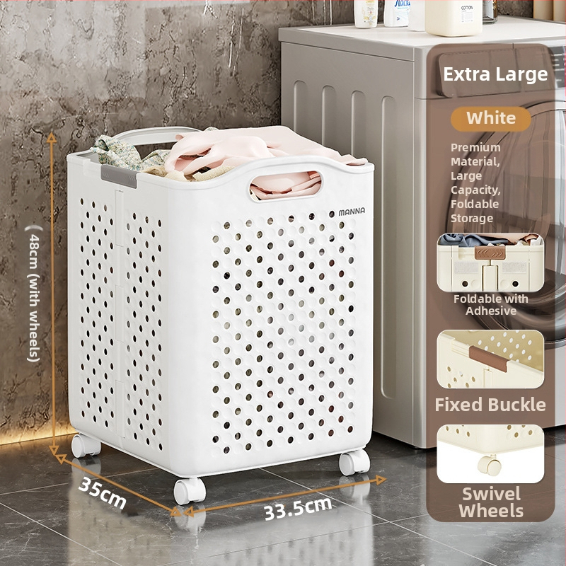 Kokkupandav määrdunud riiete korv Suure mahutavusega määrdunud riiete ämber ratastega Kodu Pesu Vannituba Tualett Määrdunud riiete korv