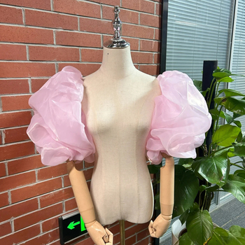 Pruudi pulmakleit organza käevarrukaga laternavarrukaga daamide kleidi aksessuaarid väliskaubanduse hulgimüük V46