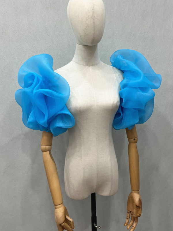 Pruudi pulmakleit organza käevarrukaga laternavarrukaga daamide kleidi aksessuaarid väliskaubanduse hulgimüük V46