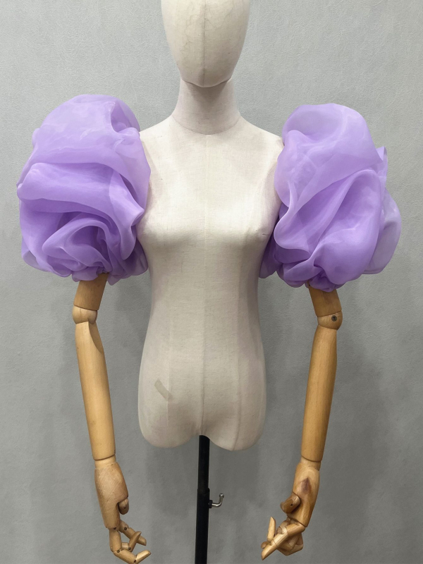 Pruudi pulmakleit organza käevarrukaga laternavarrukaga daamide kleidi aksessuaarid väliskaubanduse hulgimüük V46