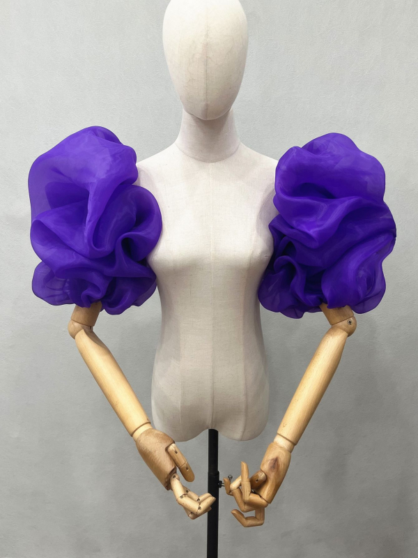 Pruudi pulmakleit organza käevarrukaga laternavarrukaga daamide kleidi aksessuaarid väliskaubanduse hulgimüük V46