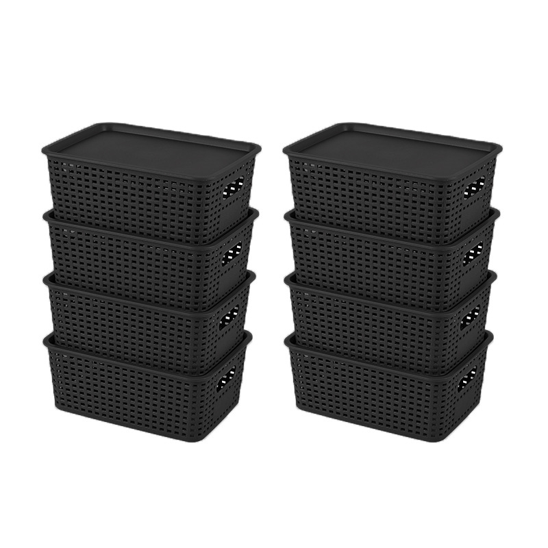 Amazon kockás rattan bambusz fedéllel ellátott tárolódoboz egyszerű konyhai asztali tárolódoboz gyári nagykereskedelem