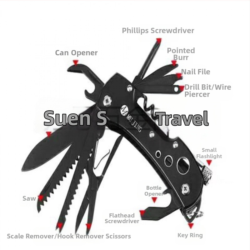 Didmeninis šveicariškas daugiafunkcis peilis lauko stovyklavimui, aštrus sulankstomas vaisių peilis, nešiojamas savigynos derinys