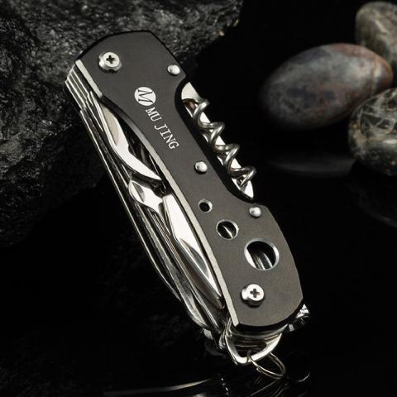 Didmeninis šveicariškas daugiafunkcis peilis lauko stovyklavimui, aštrus sulankstomas vaisių peilis, nešiojamas savigynos derinys