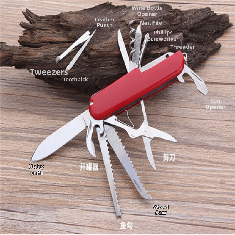 Didmeninis šveicariškas daugiafunkcis peilis lauko stovyklavimui, aštrus sulankstomas vaisių peilis, nešiojamas savigynos derinys