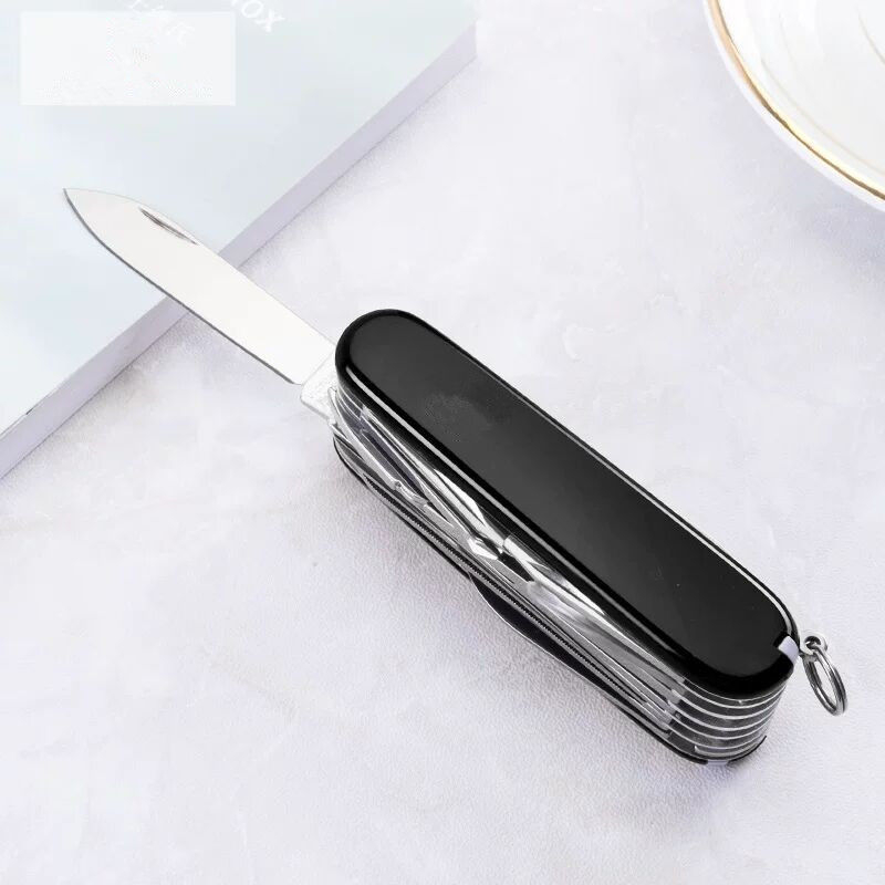 Didmeninis šveicariškas daugiafunkcis peilis lauko stovyklavimui, aštrus sulankstomas vaisių peilis, nešiojamas savigynos derinys