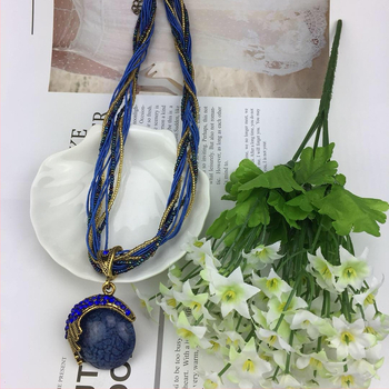 Φθινόπωρο και χειμώνας 2021 Νέα αλυσίδα πουλόβερ σε μποέμικο έθνικ στυλ, στρογγυλή κοίλη αλυσίδα κλείδας, vintage κολιέ, κοσμήματα