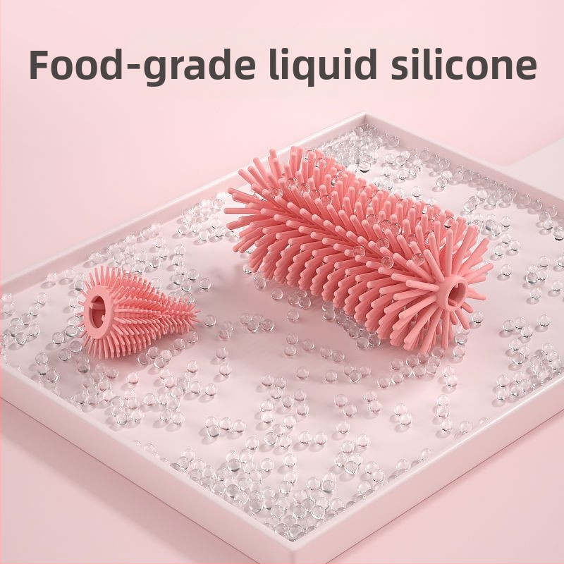 Силиконова четка за шишета, четка за бебешки залъгалки, четка за сламка, въртяща се четка за измиване на шишета, четка за почистване с изплакване, комплект четки за почистване