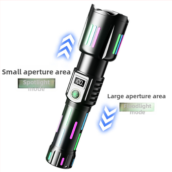 Διασυνοριακός λευκός φακός λέιζερ, φόρτισης τύπου C, εξωτερικός φακός LED με ψηφιακή ταινία φθορισμού ζουμ