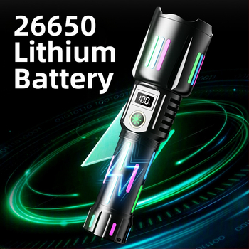 Διασυνοριακός λευκός φακός λέιζερ, φόρτισης τύπου C, εξωτερικός φακός LED με ψηφιακή ταινία φθορισμού ζουμ