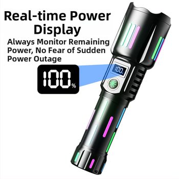 Διασυνοριακός λευκός φακός λέιζερ, φόρτισης τύπου C, εξωτερικός φακός LED με ψηφιακή ταινία φθορισμού ζουμ