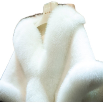Mink Skin Happy Mom Winter Bride Rókaszőrme Kendő Esküvői Ruha Cape Dress Cheongsam Szőrme Cape Outwear Fehér Női
