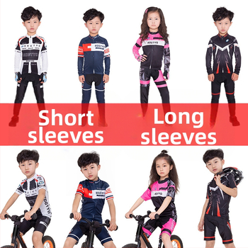 Tavaszi, nyári és őszi gyermek hosszú ujjú kerékpáros mezek, futóbiciklik, kerékpáros felszerelések, görkorcsolya felsők, nadrágok és stoplik