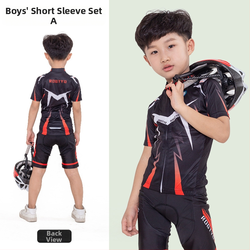 Tavaszi, nyári és őszi gyermek hosszú ujjú kerékpáros mezek, futóbiciklik, kerékpáros felszerelések, görkorcsolya felsők, nadrágok és stoplik