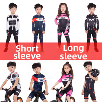 Tavaszi, nyári és őszi gyermek hosszú ujjú kerékpáros mezek, futóbiciklik, kerékpáros felszerelések, görkorcsolya felsők, nadrágok és stoplik