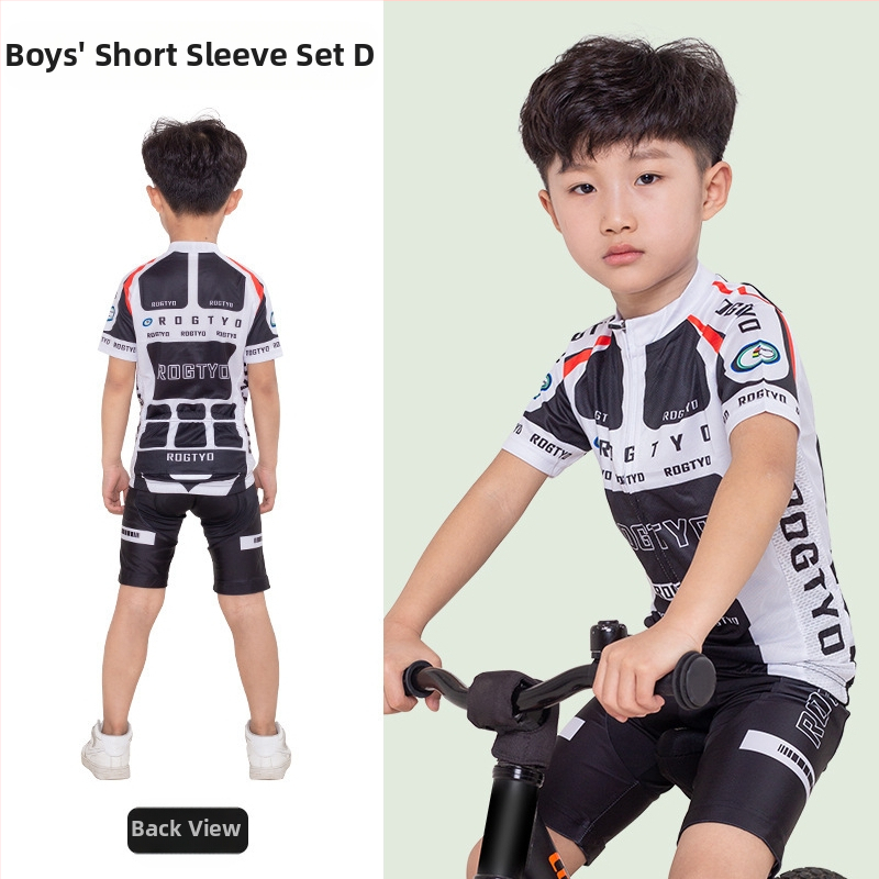 Tavaszi, nyári és őszi gyermek hosszú ujjú kerékpáros mezek, futóbiciklik, kerékpáros felszerelések, görkorcsolya felsők, nadrágok és stoplik