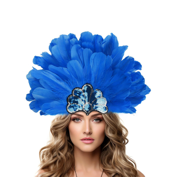 Διασυνοριακό ζεστό καπέλο καρναβαλιού πάρτι χορού παράσταση κορδέλα μαλλιών πολύχρωμη κορδέλα με φτερά χριστουγεννιάτικα αξεσουάρ μαλλιών με υπερβολικά χρώματα