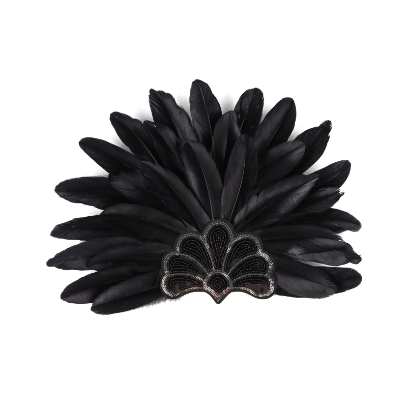 Διασυνοριακό ζεστό καπέλο καρναβαλιού πάρτι χορού παράσταση κορδέλα μαλλιών πολύχρωμη κορδέλα με φτερά χριστουγεννιάτικα αξεσουάρ μαλλιών με υπερβολικά χρώματα