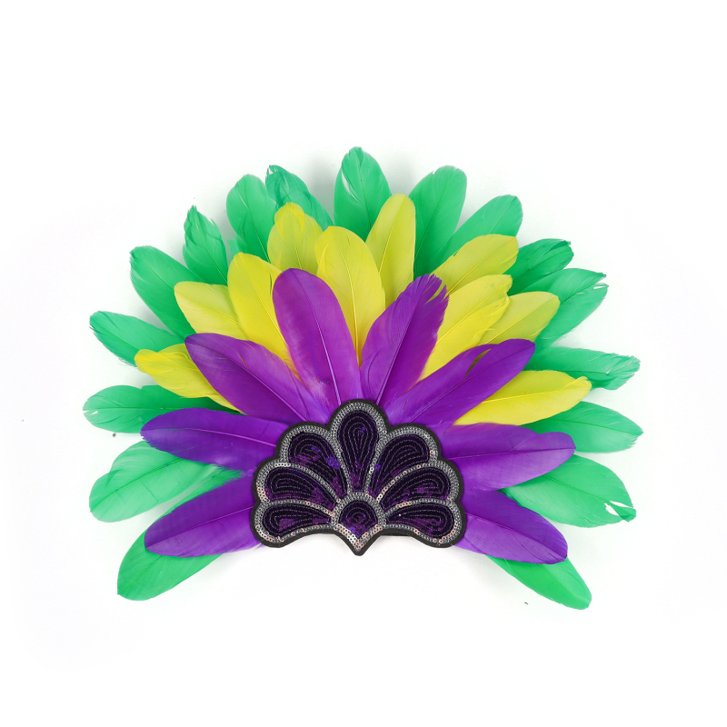 Διασυνοριακό ζεστό καπέλο καρναβαλιού πάρτι χορού παράσταση κορδέλα μαλλιών πολύχρωμη κορδέλα με φτερά χριστουγεννιάτικα αξεσουάρ μαλλιών με υπερβολικά χρώματα