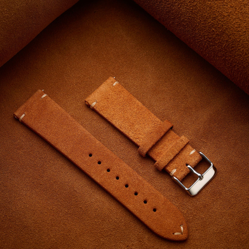 Нов велурени часовник с ръчно шита каишка от велур, за мъже и жени, 14/16/18/20/22 мм