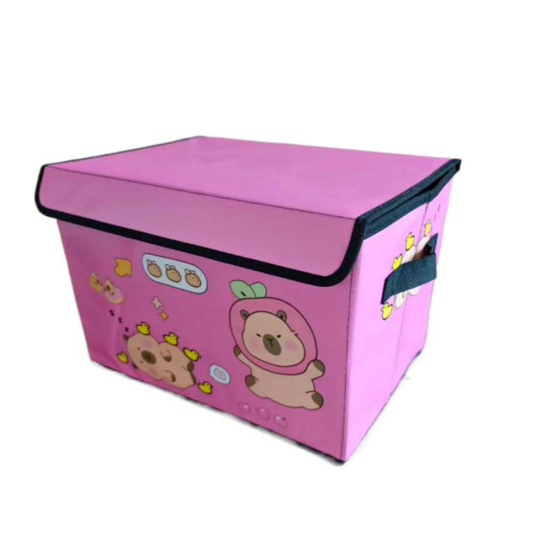 Cutie de depozitare pentru organizarea jucăriilor pentru copii, cutie pliabilă din material nețesut, cutie de depozitare cu autobuz cu desene animate