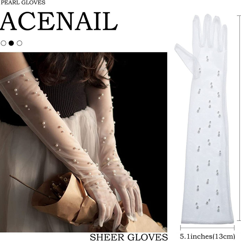 Hulgimüük daamide pulmakindad pikad tüllkindad valged sõrmed ooperiõhtu läbipaistvad pruudikindad