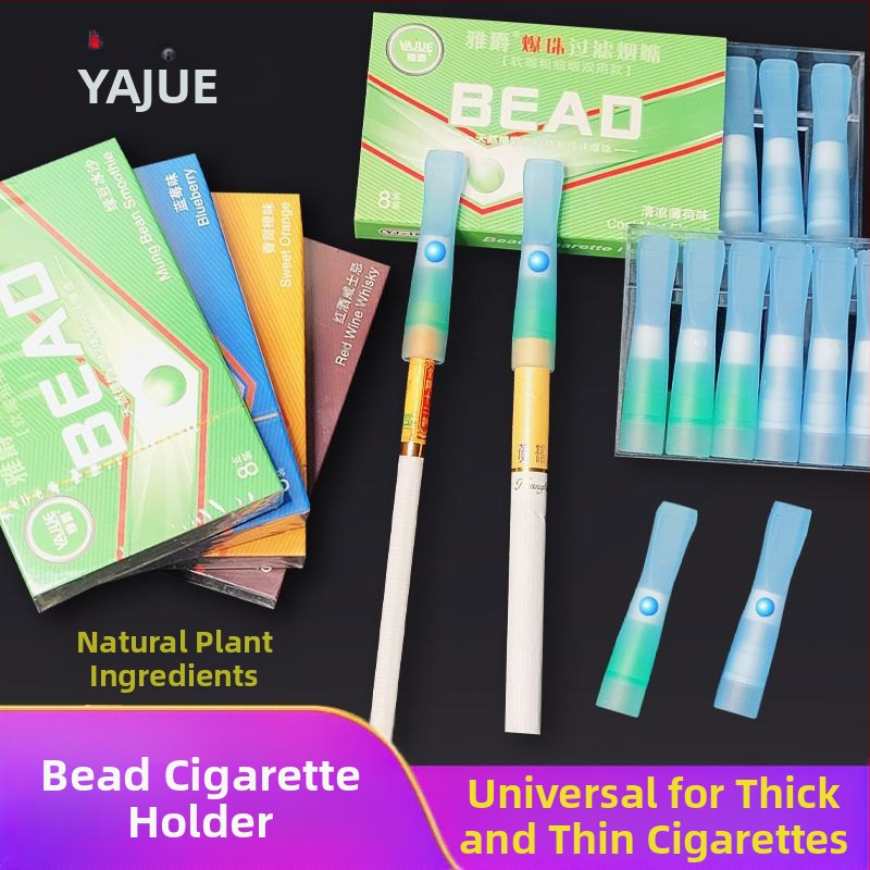 Yajue Многоплодов вкус Филтър за цигари с мъниста за еднократна употреба за мъже и жени Висококачествен дебел и тънък филтър за цигари с двойна употреба на едро