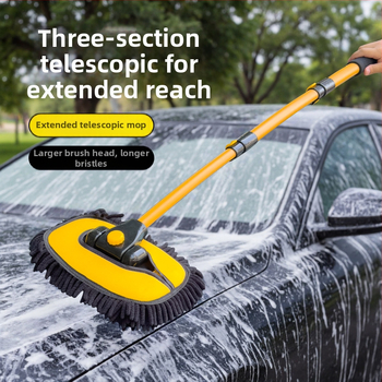 „Zhongheng“ automobilių plovimo šluostė, specialus automobilių plovimo šepetys, nepažeidžiantis automobilio, ilga rankena, teleskopinis minkštų šerelių šepetys automobilio valymui ir šluostymui