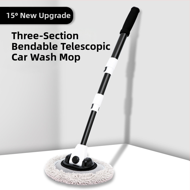 „Zhongheng“ automobilių plovimo šluostė, specialus automobilių plovimo šepetys, nepažeidžiantis automobilio, ilga rankena, teleskopinis minkštų šerelių šepetys automobilio valymui ir šluostymui
