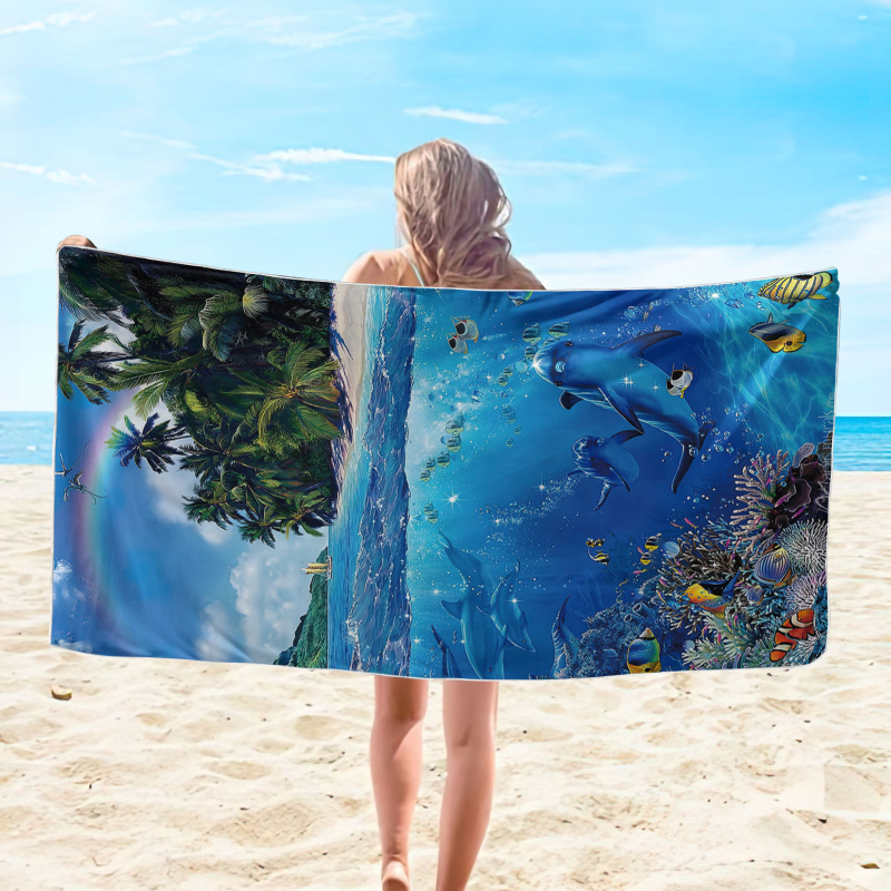 Tarpvalstybinė užsienio prekyba, didmeninė prekyba mikropluošto, užsienio prekyba, kvadratinis paplūdimio rankšluostis, didelis dydis, smėliui atsparus, minkštas kvadratinis rankšluostis, jūrinio stiliaus