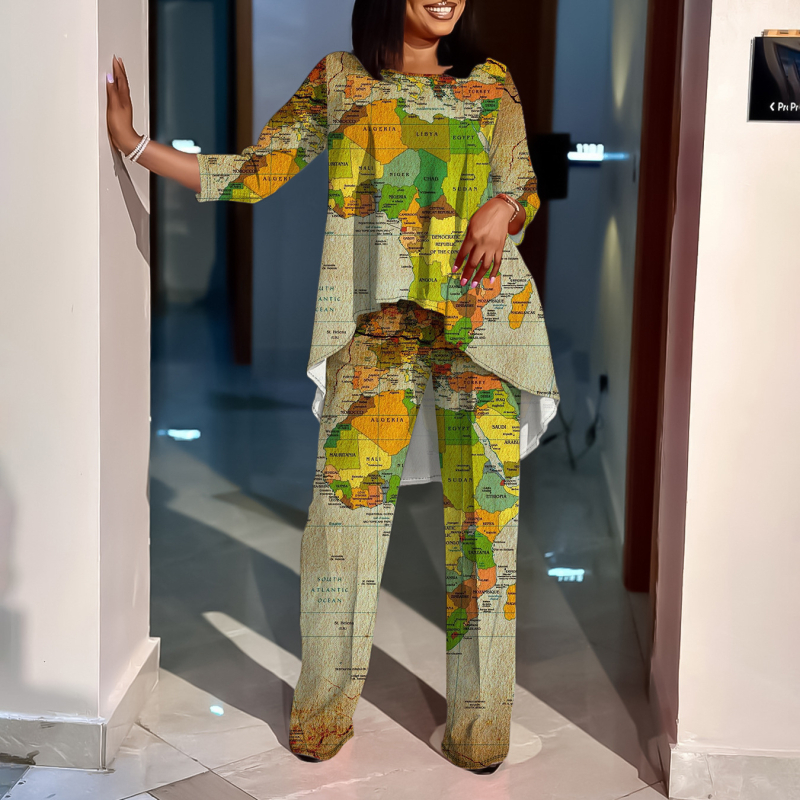 Γυναικείο κοστούμι ψηφιακής εκτύπωσης με νέο διασυνοριακό χάρτη προϊόντων 2021