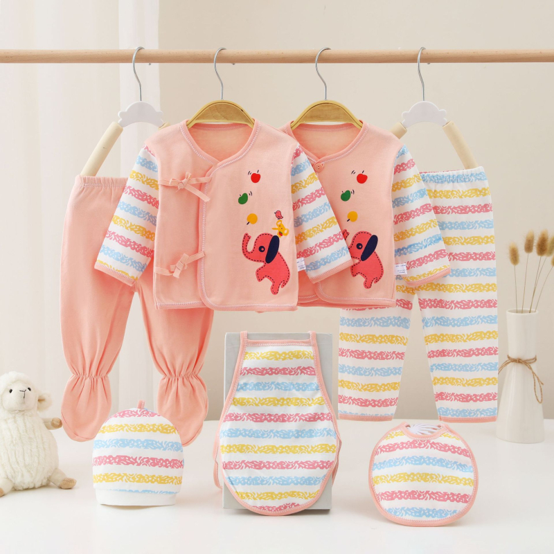 Naujagimio drabužių kostiumas Naujagimio medvilniniai apatiniai Vienuolio drabužiai Septynių dalių komplektas Pavasario rudens vasaros rudens drabužiai Keturi metų laikai