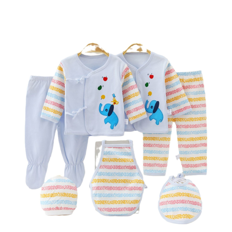 Naujagimio drabužių kostiumas Naujagimio medvilniniai apatiniai Vienuolio drabužiai Septynių dalių komplektas Pavasario rudens vasaros rudens drabužiai Keturi metų laikai