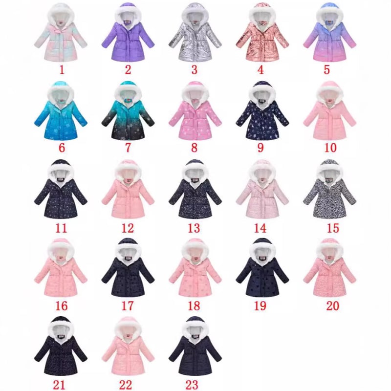 Haină de toamnă și de iarnă pentru copii, haine noi pentru băieți și fete, cu imprimeu multicolor în talie, vopsit în tie-dye, cu guler lung din lână și glugă, din bumbac